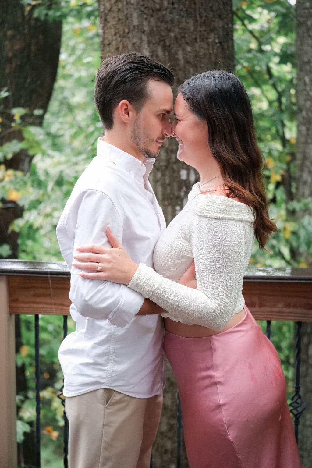 Nose to nose on the deck